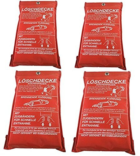 4x Löschdecke Brandschutzdecke 1x1 m nach DIN EN 1869 Feuerlöschdecke (4)