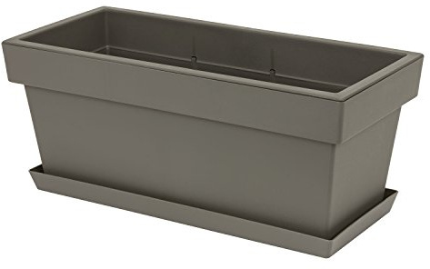 Prosperplast Blumenkasten Pflanzkasten inkl. Untersetzer L 79,5 cm grau Lofly Balkonkasten