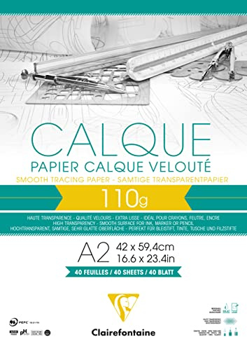 Clairefontaine 975108C 40 Bögen Transparentpapier A2 110g