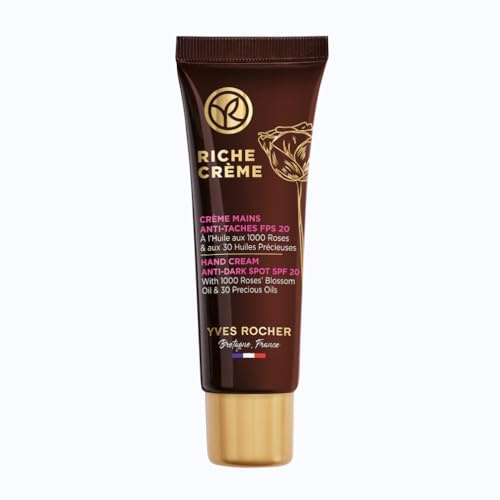 Yves Rocher Riche Crème - Handcreme Anti-Pigmentflecken LSF 20 | Anti-Aging Handpflege für reife Haut - Mildert Pigmentflecken - Mit Lichtschutzfaktor 20