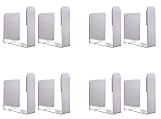 ANNGY Pot Lid Holder, Stainless Steel Wall Mounted 3M Self Adhesive Pan Cover Racks (Set of 4) Freely Adjustable Length (Silver)