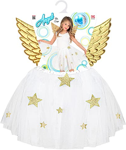 W WIDMANN MILANO Party Fashion - Kinderkostüm Engel, Rock und Flügel, Kostümset, Christkind, Weihnachten, Karneval, Fasching