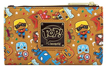 Loungefly Mini Sac à Dos, Multicolore, Portefeuille en Pain d'épice Marvel