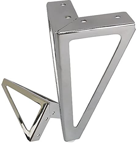 LOVEM Möbelfüße Metall, 4 Stück Möbelfüsse, Dreieck Schrankfüße 15.5cm Sofa Füße TV Bank Füße Sideboard Füße Couchtischbeine Tischfüße DIY Metall Möbelbeine mit Schrauben (Silber)