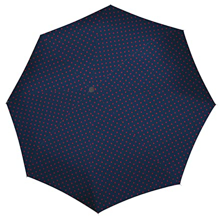 reisenthel umbrella pocket duomatic mixed dots red Kompakter Taschenschirm aus recycelten PET-Flaschen Mit großer Drucktaste und ergonomisches Griffdesign, Couleur:mixed dots red