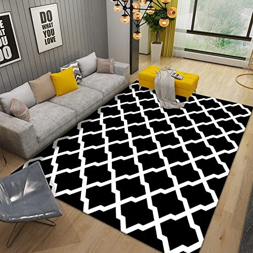 DJHWWD Fußboden Vorleger schwarz Teppichboden Auslegware Teppich Balkon Wetterfest Wohnzimmerteppich Modernes Minimalistisches Schlafzimmer 170x240cm Zimmer deko modern Teppich günstig