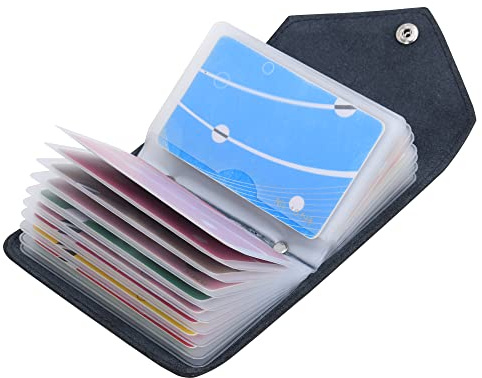 IHIGOGOFA Kreditkartenetui Damen Herren Kartenetui Leder - 20 Karten Verdickende haltbare Kunststoff-Einsatzhülsen