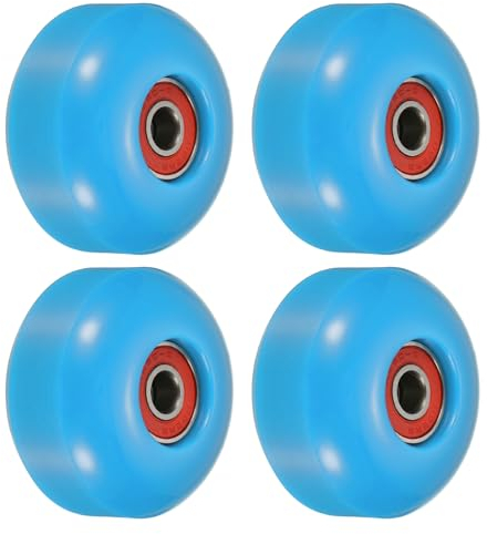 PATIKIL 4 Stück 52mm Longboard Rollen mit Lager ABEC-9 Skateboard Rad Straße Rollen für Skateboards Cruiser Räder Ersatz 95A Blau Rot