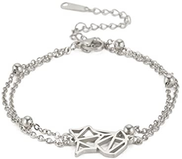 EUEAVAN Fox Layered Charm Armband Neunschwänziger Fuchsschwanz Kreative Doppelschicht Niedlich Personalisierter Armreif Schmuck Mädchen Frau Liebhaber