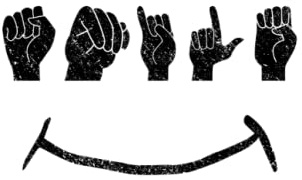 ASL Smile American Sign Language Notebook: Gift Idea for deaf people | ASL Sign Language Journal | College Ruled Lined Pages Book for Boys Girls Women Men (6x9 inches) | 110 pages