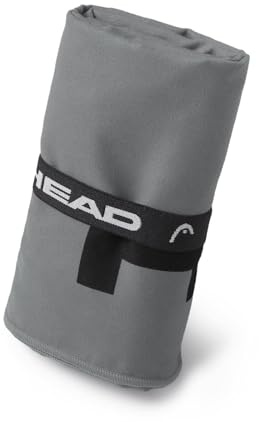 HEAD Active mikrofiberhandduk med elastisk, lätt snabbtorkande gymhandduk, giltig som multifunktionell handduk, absorberande badhanddukar för utrymmesbesparande resor 70 x 140, nattskugggrå
