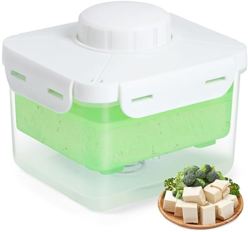 Pavsrmy Tofu Press Dishwasher Safe, Upgrade Adjustable Large Vegan Tofu Presser Drainer with Drip Tray and Pour Spout, Speed Up Removing Water from Firm/Extra Firm Tofu Without Crack to Improve Taste