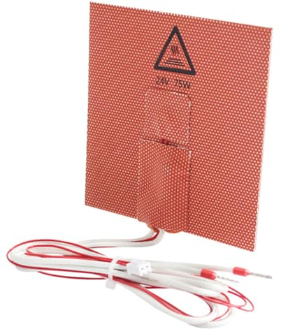 Fiorky 3D-Drucker-Heizmatte mit NTC 100 K Thermistor-Heizkissenplatte, 24 V, 75 W, beheiztes Bettkissen 100 x 100 mm for VONON 0,1/0,2 3D-Drucker