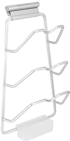 Fdit Support Mural pour Couvercle de Casserole à 3 Niveaux pour le Rangement de la Cuisine, Conception de Rainures en Forme de U, Facile à Installer avec Ensemble (Bac à eau droit