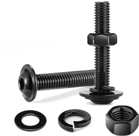 10 viti M5 x 30, viti a testa bombata Dadi e rondelle, in acciaio inox A2 V2A, esagono incassato, filettatura completa, ossido nero