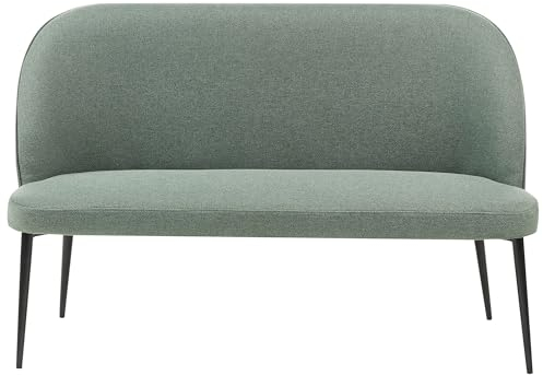 Beliani Modernes 2-Sitzer Küchensofa Stoff hellgrün Metallbeine schwarz Osby