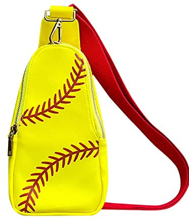 Baseball-Umhängetasche für Herren und Damen, Brusttasche, Sport-Baseball-Kuriertasche, große Tragetasche für Damen (Gelb, Einheitsgröße), gelb, Einheitsgröße