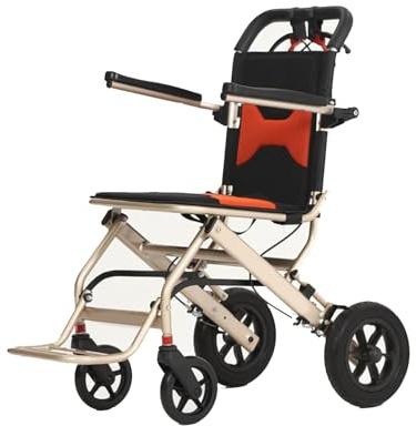 Wheelchair Fauteuil roulant pliant portable pour personnes âgées et adultes, fauteuil roulant de voyage léger en aluminium, chariot de transport ultra léger pour voyage en avion chaise roulante