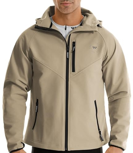 Wulibike Fahrradjacke Herren Herbst Thermo fleecejacke Wasserdicht Atmungsaktiv Laufjacke Wanderjacke Unisex für kaltes Wetter