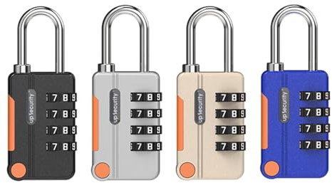 Tongdejing 4 Pcs Suitcase Padlocks,3 Digit Combination Padlock Waterproof Solid Combination Lock for School Gym Locker, Gate, Shed for Travel Suitcase Gym Locker(size:4 pcs)