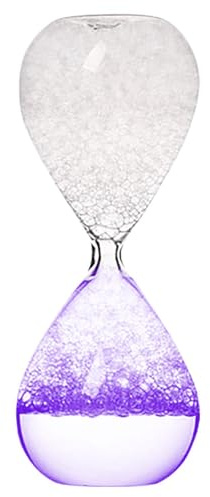 Generic - Clessidra a bolle, orologio decorativo a forma di clessidra con acqua colorata lavanda, design moderno per la casa, decorazione unica per interni, 8 x 8 x 20 cm, 200 g