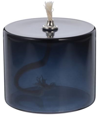 STOBAZA Glas Kerzenhalter Öl Lampe Mit Nachfüllbarer Baumwollschnur Mini Öllampe Für Innenräume Romantische Stimmung Bei Hochzeiten Partys Und Banketten 3.15X3.15X2.56In