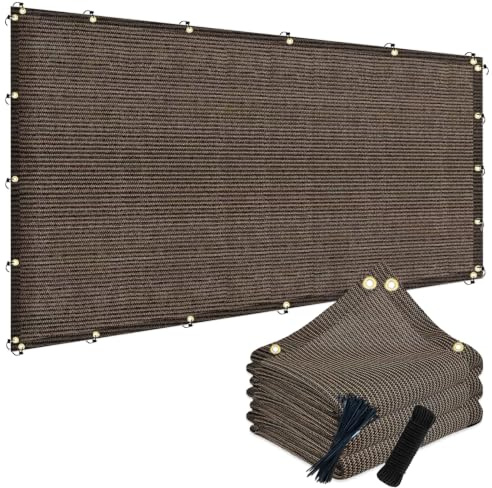 90% 3 x 3 m Rete Ombreggiante Esterno con Occhielli | Tela Ombreggiante per Esterno, Patio, Pergola, Giardino, Cortile, Terrazzo, Portico, Moka