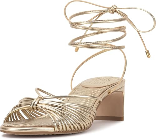 Vince Camuto Women's Lory Ankle Wrap Kitten Heel Sandal