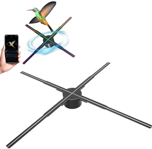3D-Hologramm-Lüfter, 26-Zoll-3D-Hologramm-Projektor, mit Fernbedienung/Bluetooth/WIFI/700-Videobibliothek, 768 LED-Lichtperlen, für Unternehmen, Bar, Halloween, Geschäft