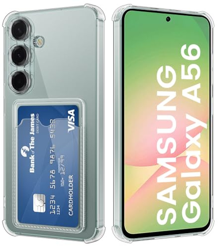DEVASO Coque pour Samsung Galaxy A56 Souple TPU Silicone Transparente Protection de la Caméra Étui avec Porte-Cartes Portefeuille Lentille Anti-Rayures Carte Housse
