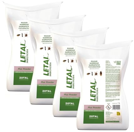 Zotal - Pack 4 Unidades - Letal Plus PWD 1Kg 1000 g (4000 g en total)