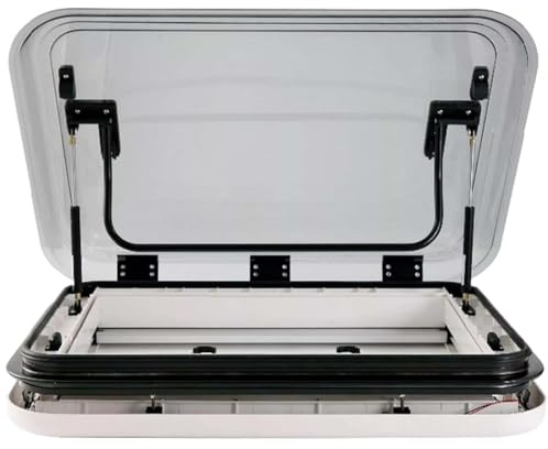 Lucernario di ricambio per camper, roulotte, camper, in lega di alluminio, tetto apribile a LED commerciale, 500 x 700 mm