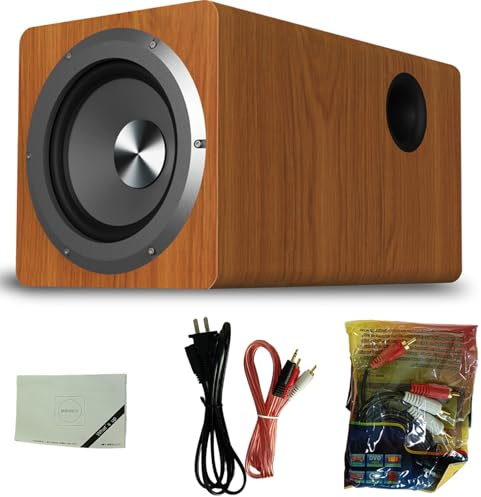 Caisson de basses alimenté de 16,5 cm, haut-parleur compact en bois de 100 W pour home cinéma et ordinateurs, son pour une expérience audio améliorée