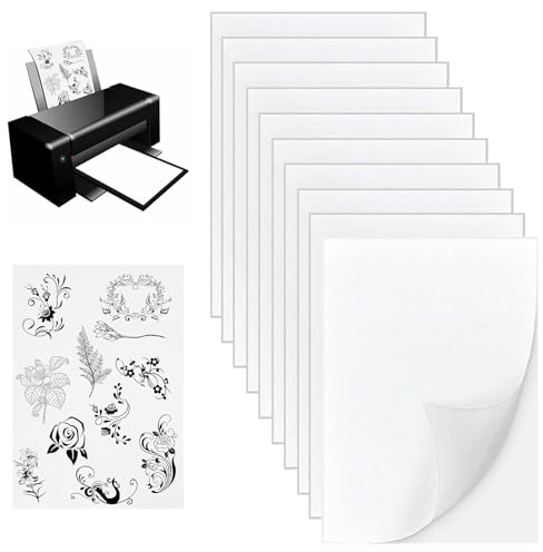 Carta di trasferimento in tessuto non tessuto idrosolubile bianco, formato A4, 29 x 21 cm, 10 fogli, per ricamo e design di abbigliamento