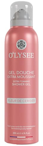 O’LYSEE – Gel Douche Extra Moussant – Nettoyant Corps Ultra Doux – Parfums Fève de Tonka, Thé Blanc, Fleur de Cerisier, Bois de Santal, Monoï – Format 200 ml (Fleur de cerisier)