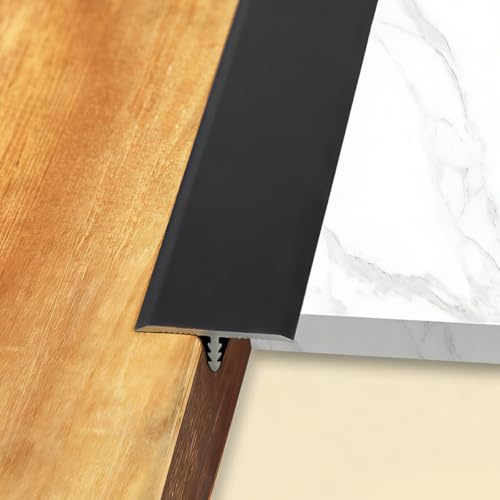 Marsred 3 Stück T-Profil Aluminium, 900 x 33mm Übergangsprofil Bodenleisten Abdeckleisten für Türschwellen und Verbindungsböden von Laminatdielenfliesen, Schwarz