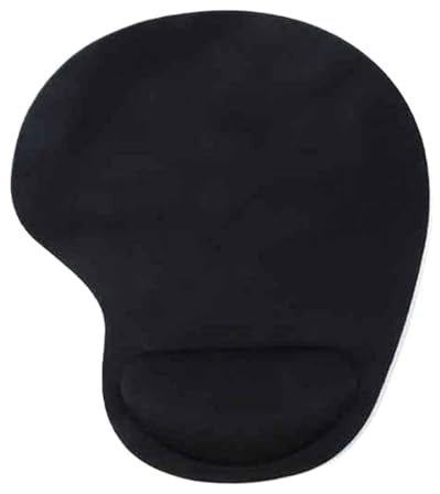 Alfombrilla de ratón Trackball óptico PC soporte de muñeca grueso negro 230x(180-210) x(2-4) mm(180 * 230mm)