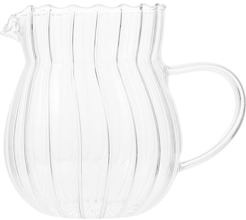 Alasum Glass Milk Jug Milk Pitcher Multi-Purpose Storage Container Easy to Clean Glass Suitable for Restaurants and Dessert Shops Breast Jug