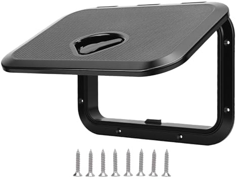Aramox Tapa de Escotilla para Barco, 14,76 X 10,63 Pulgadas, Tapa de Escotilla Marina Impermeable con Ventilación Mejorada, Construcción Robusta de ABS para Veleros y Yates. (Black)