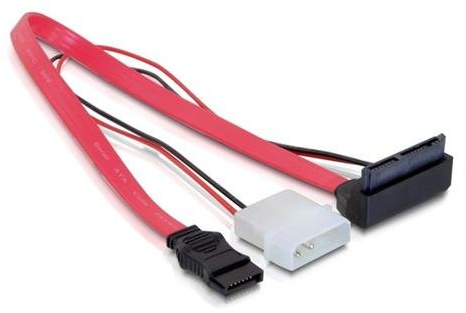 DeLOCK SATA Cable Micro 0.3m - Cable SATA, Rojo