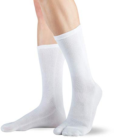 KNITIDO Traditionals Tabi | Chaussettes mi-mollet avec gros orteil séparé, pointure:39-42, Couleur:blanc (002)