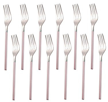 HENGRUI 18/10 Stainless Steel Two-color Stitching Dinner Fork,12pcs