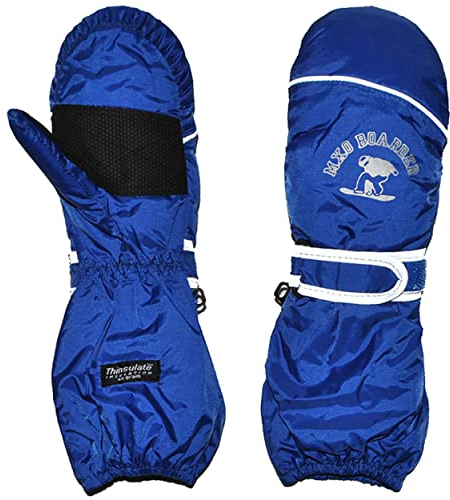 alles-meine.de GmbH Thermohandschuh/Fausthandschuhe - mit langem Schaft - mittel blau - Größe: 5 bis 6 Jahre - Reflektor ! wasserdicht + atmungsaktiv Thinsulate - Thermo ..