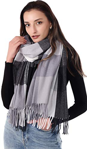 DiaryLook Karierter Warmer Deckenschal für den Winter, Lange Damen-Schals, kariert, weich, Wolle, Tartan-Schal für Frauen