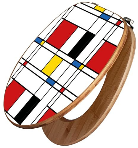 banjado Design WC Sitz Bambus 45x37,5cm / Toilettendeckel Holz/hochwertiger Toilettensitz/Bambus-Toilettendeckel für alle gängigen Toiletten - Rot Gelb Blau