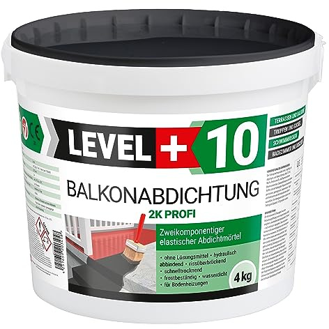 Balkonabdichtung 4 kg, flexibel Dichtschlämme 2K, Abdichtung, Terrasse | Balkone, Keller, Dusche, Bad, Schwimmbäd, RM10