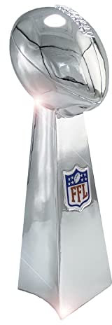 Sportzday Fantasy-Fußball-Trophäe, 35,6 cm, groß, ultimative Fantasy-Football-Trophäe, realistische Fantasy-Liga-Gewinner-Trophäe, helles Silber, Elegantes und langlebiges Design