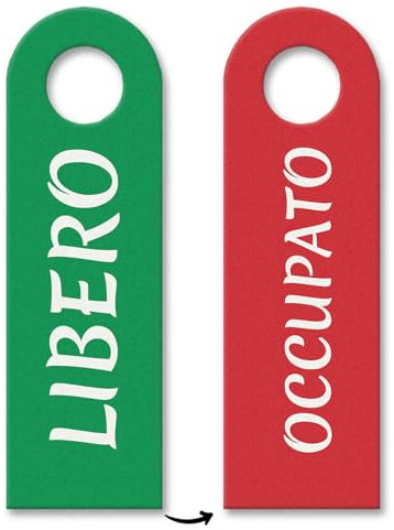 Türhänger 10er Set auf italienisch Libero-Occupato in grün-rot Italien Italia Bella Italia Türhänger 10er Set Sprache Porta Türe Eintreten Draussen bleiben