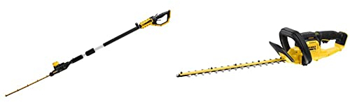 Dewalt 18V Akku-Stabheckenschere DCMPH556N (55 cm Schwertlänge, 25mm Schnittkapazität) & bürstenlose Akku-Heckenschere / Strauchschere (18V, 55 cm Schwertlänge, 25 mm Schnittstärke), ‎DCMHT563N-XJ