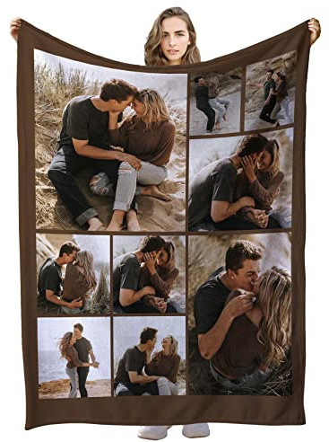 S&H&OU Coperta Personalizzata Con Foto, Coperta Con Foto, Coperta Pile Singolo, Regalo Donna Compleanno